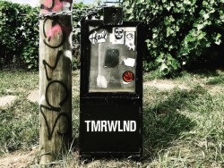 supersonicart: TMRWLND, New Work. Awesome new work by artist Derek Seltzer / TMRWLND (Previously on Supersonic Art) placed around Detroit, Michigan.  Each news bin contains TMRWLND zines and more.  You can see more on his Instagram. Be sure to follow