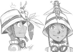 aeolus06:  fairy hitchhiker Quick doodles of Izzy and a little stowaway :) 