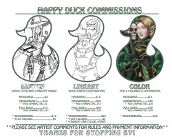 batclam:  Looking for a gift for a friend for the holidays? Maybe think about getting a commission while the prices are lower! I’m open for all kinds of work be it a custom illustration to logo and banner work! See the full details here!http://thebatclam.