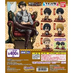 Bandai&rsquo;s Gashapon has announced new chibi figures of Armin, Eren, Jean, Levi, and Mikasa for mid-March 2015! (Source)These belong in the same set as the exclusive cleaning chibis of Eren and Levi from the SnK Exhibition.