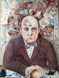 “The Day Aleister Crowley Made The Golem Of Flesh” 50 x 70 cm, pen and marker