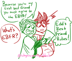 whyareyoureyesblack: @baconcolaweek Day 1!  I like to think Edd and Tord became friends first and Edd made him sign a contract and everything. 