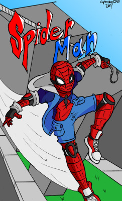 I drew my own Spiderman costume, and ended up making my own comic cover. 