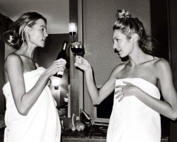 glitter-in-wonderland:  calmest-chaos:  Behati Prinsloo and Candice Swanepoel before their spray tans for the Victoria Secret Fashion Show  xx