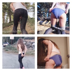 itsbellamariebitch:  Bella Marie’s Bursting Uphill Bladder Battle!!  (Photoset)  “Bella Marie, when will you learn? You really should’ve worn more than just a pad  to protect you for your workout date, especially with all that water you’ve been