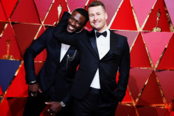 nowhollywood:Aldis Hodge and Glen Powell at the 89th Annual Academy Awards at Hollywood &amp; Highland Center on February 26, 2017 in Hollywood
