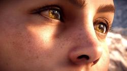 maxofs2d:  I’m an hour into Horizon: Zero Dawn — on my 4K HDR television, it’s such eyecandy that I feel like my retinas are gonna get cavities. The character art is really great and detailed… check out this close-up shot I took in photo mode.(unfortunate