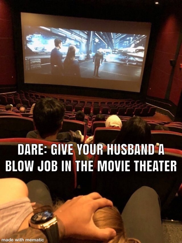 blueeyesfantasy:✅ We we’re in the back row, theater was almost empty, my wife unzips my pants, pulls out my hard cock, leans over and starts sucking. She kept sucking until I shot a load of cum down her throat as she swallowed every drop. I kept waiting