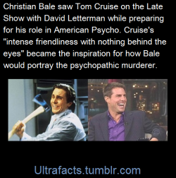 ultrafacts:Here’s some trivia:During the shooting of the film, Christian Bale spoke in an American accent off set at all times. At the wrap party, when he began to speak in his own British accent, many of the crew  thought he was speaking that way as