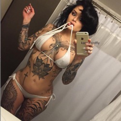 thicksexyasswomen:  meatgod:  nuffsed69:  🔥🔥🔥Sexy &amp; Tatted @flykarmabird 🙌😍  Beautifully designed and crafted, meatGod approved  Whoa