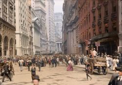 New York in the early 1900s. Colorized by Sanna Dullaway.