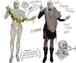 Agrippa’s character sheet   🌲 I finally decided on a main outfit for him.Read more about Agrippa on my Toyhou.se herePatreon.com/Krovav