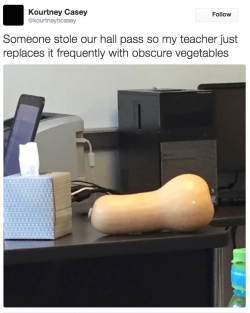 thebbwnextdoor: helloitsbees:  daemonmatthias:  bushy-haired-know-it-all:   jumpingjacktrash:  littlemisscodeless: …But why do you need an object to go to the bathroom? Does it unlock the magic bathroom door? a hall pass is a thing you can show to school