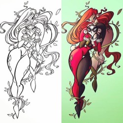 sweeney-boo:  @chrispandart do it again with the Gotham girls I made last november ! This Guy is such a talent ! This work is Amazing ! #draw #drawing #gotham #poisonivy #harleyquinn #chrispanda #sweeneyboo #artcollab 