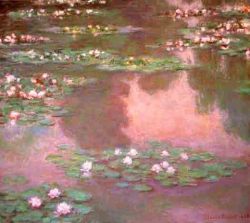 goodreadss: Water Lilies, Pink - Claude Monet