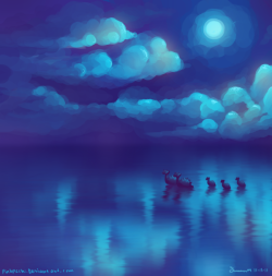 alternative-pokemon-art:  ArtistA picture that makes me feel calm by request. If you’re looking for calming pictures, I highly suggest that you check out my “underwater” and “Dragonair” tags.  Filhote de lapras é laprinhas?!?