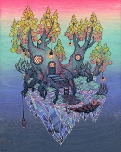 darkling-faerie-witch:  Worlds Collide - Artwork by Nicole Gustafsson  