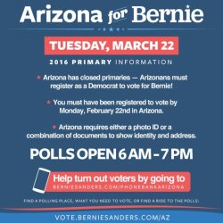 berniesrevolution:  Tuesday is when The West begins to vote! 