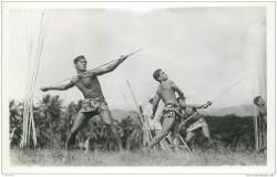 Tahitian men, via Delcampe.