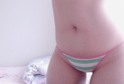 lolipie:  I posted a picture of these panties from the back, but here’s the front! ♡   