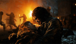 I don’t know if anyone has noticed this but when Ygritte was dying and this shot panned out, the background is split between fire and snow. It looks like the fire is for Ygritte - kissed by fire - and then the ice/snow on the other side is for Jon.