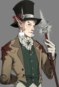 another artwork for Gaia Online&rsquo;s Impractical Gala CI Sir Ashby Sacheverell II, a regency high elf wizard :3