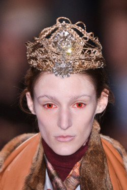 deactivated1811244:  rick-owen:  Undercover F/W 14   it took me a second to realize that all of the crowns are made of hair but omgggg 