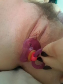 nastylittlegirl69:  I’m a nasty little girl :)   My princess parts were getting all wet so I decided to dip my binky in for a treat ^.^ 