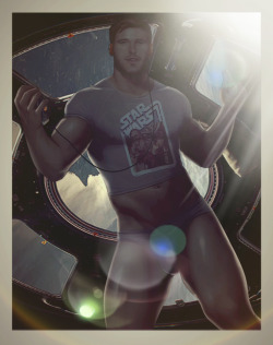 enemygentleman:  Star Lord doing some aerobics….while listening to his walkman…while wearing his Star Wars underroos…80s FTW.  I added that lense flare on my phone…so bad I know but I dunno I kind of like it, eventhough it completely obscures