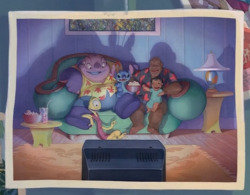 pipistrellus:i always forget that along with stitch, lilo also gains 2 weird alien dadsand two human dads. if you count. agent bubbles &amp; david. ah. lilo you really scored in that dads department.