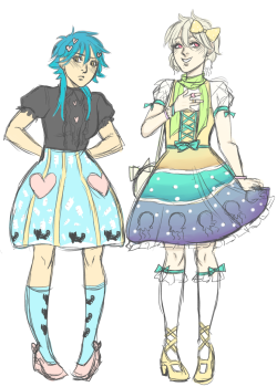 common-infected:  Auuugh I’ve been completely busy but the good thing is that I’m gonna order my first Lolita digs on Monday! I’m pretty hype so I’ve been trying to design some dmmd outfits??? Ah and Clear’s pattern isn’t fully colored in!