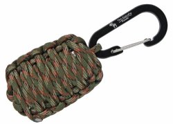 ablesolutions:  The Friendly Swede &trade; Carabiner “Grenade” Survival Kit Pull with Tin Foil, Tinder, Fire Starter, Fishing Lines, Fishing Hooks, Weights, Swivels, Dobber, Knife Blade Wrapped in 7ft of 500 lb Paracord in Retail Packaging - Lifetime