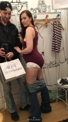 moodxxl:  wittlebabyb:  My baby girl trying on new clothes in the dressing room over her diapy got to make sure that you don’t ruin any of those new clothes now sweetie it would be a shame if had an accident while trying them on!!! That face says it