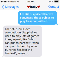 textsbetweengems:  “oh, and we had bingo too! but instead of just shouting “bingo” when you won you’d also punch the gem reading the numbers. and then she’d punch you. and then everyone else would start punching each other. gotta love bingo”