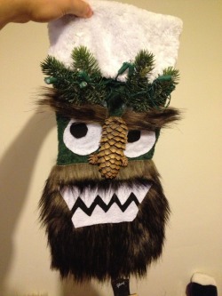 dandalf-thegay:  lordthundercox:  So Max and I decorated Christmas stockings tonight. This is mine. I’m giving you Zangief ghost of Christmas present Muppet realness.   And yeah, it lights up.  The pine cone nose is what takes this stellar work of art