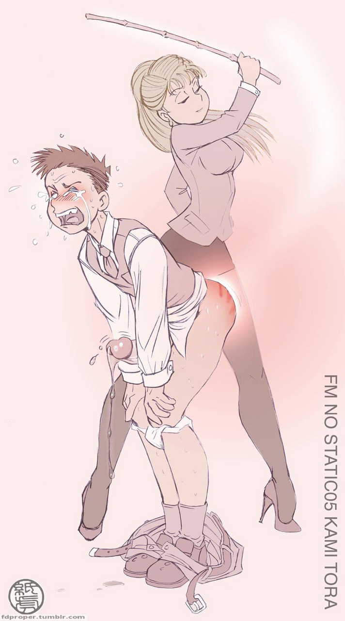 Cartoon girls spanking boys art
