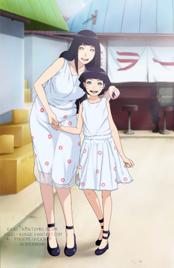 vicio-kun:  ~Girls time~I am finally done with this fanart. I worked on it very slow,but there it is. Hinata and Himawari hanging out around Konoha’s streets while Naruto is at work and Boruto on a mission :)___________________________________Please