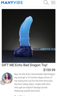 GIFT ME: Echo the Bad Dragon Toy!Get the rewards on ManyVids HERE