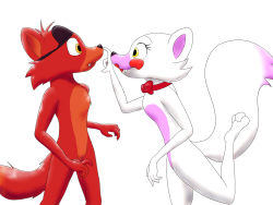 vixyhoovesmod:tin-butt:varce:Finally finished this drawing! Foxy and Mangle (a.k.a. what me and my friend like to call her, Vixy)  very good boss!   I approve of the name lol~  omg! x3