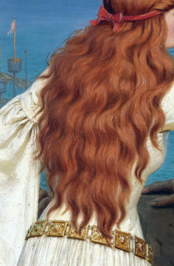  Edmund Blair Leighton,The Shadow,1909.Detail (princess hair) 