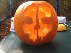 I carved my pumpkin. Anyone excited for Call of Duty Ghosts? 