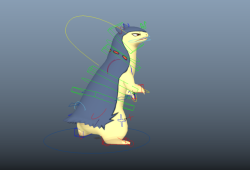 nekonotaishou:  opellisms:  A buddy requested Typhlosion, so here it is. Rigged with Advance Skeleton auto-rigger, using the models here that still have their original joints and skin weights. Keep reading  Rebagel from the animation blog, it one explody