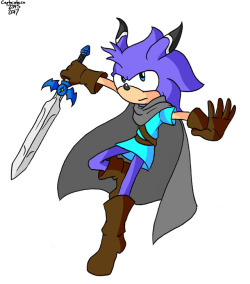 More Sonichu redesign fanart. This is Darkbind, a combination of Sonichu, Link, and Darkwing Duck. I’m gonna try to redesign at least most of the popular Sonich characters. 