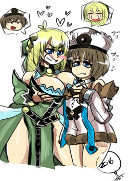 nat2art: this is a game or anime… i don’t know but it’s called Neptunia V.  the characters name are Vert Render and Blanc Render sisters, who got body swap, like wish upon a star. anyway, my friend told me no one made a body swap or any swap of