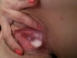 grkfroyo:  jesssir69:  my pretty little whores stretched out gaped pussy pre tattoos  oh and fatboy buried deep grkfroyo  Believe it or not, that creamy goodness is only my cum. XD