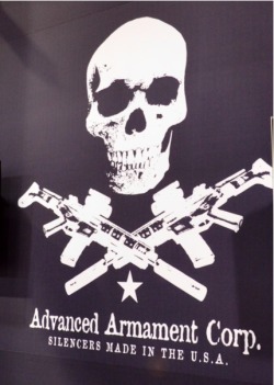 everydaycivilian:  #SHOTSHOW  AAC’s SHOT Show 2014 booth. They always have a way of putting there point across. This year is the map of the United States, last year was “Silencing is not a Crime.”  AAC’s 7.62 NATO suppressor can be used from 204