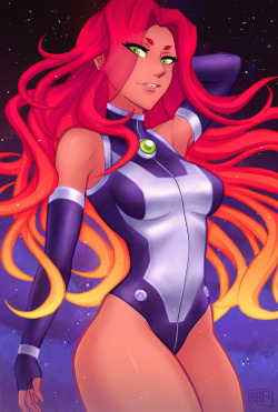 iahfy: starfire pinup for patreon! ✨   🌟   ✨   variation previews here 