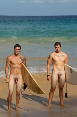 fun2bnaked:You know that surfing is best done nude, and it is even more fun2bnaked when a friend joins you!