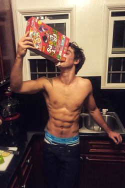 poisonparadise:  KJ Apa   would like to remind you that a good breakfast is important, but plateware and milk are optional.    
