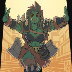 bigmsaxon:Day eight, an orc gal makes an entrance.